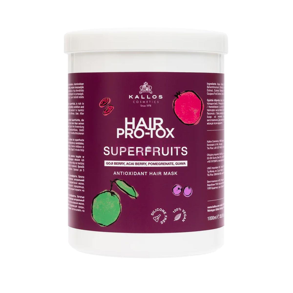 Kallos Hair Pro-Tox SUPERFRUITS antioxidačná maska na vlasy 1000 ml