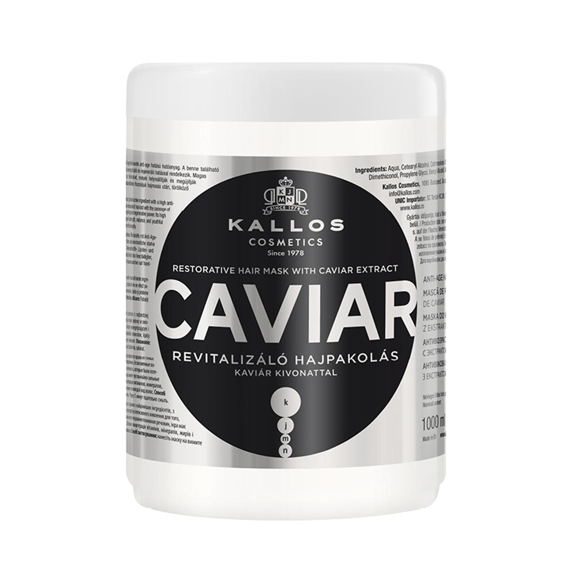 KALLOS  vlasová maska - CAVIAR 1000ml